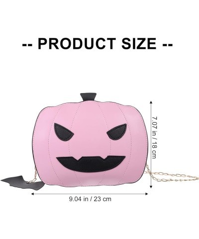 Pumpkin Shoulder Bag Pumpkin Crossbody Bag Halloween Pumpkin Handbag Trick or Treat Purses and Handbags Silver Pink $8.93 Totes