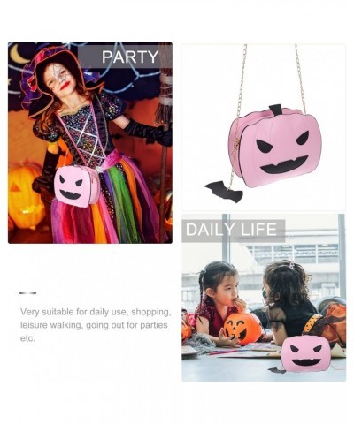 Pumpkin Shoulder Bag Pumpkin Crossbody Bag Halloween Pumpkin Handbag Trick or Treat Purses and Handbags Silver Pink $8.93 Totes