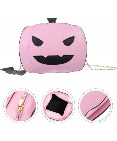 Pumpkin Shoulder Bag Pumpkin Crossbody Bag Halloween Pumpkin Handbag Trick or Treat Purses and Handbags Silver Pink $8.93 Totes