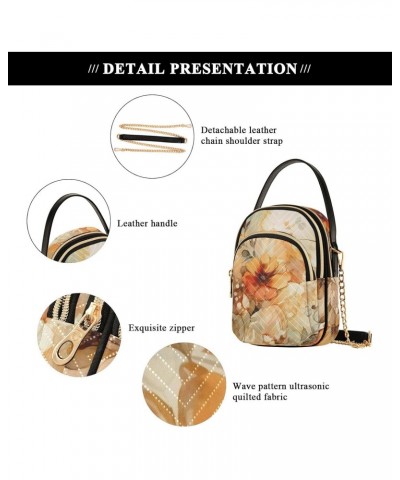 Women Crossbody Sling Bags Vibrant Colored Flower Print, Compact Fashion Handbags Purse with Chain Strap Top handle for Eveni...