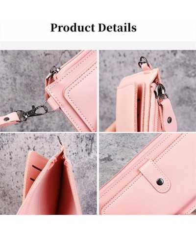 Slim Compact Bifold Wallet PU Leather Large Capacity Credit Card Holder Banknote Coin Purse Phone Handbag Women Purse with Wr...