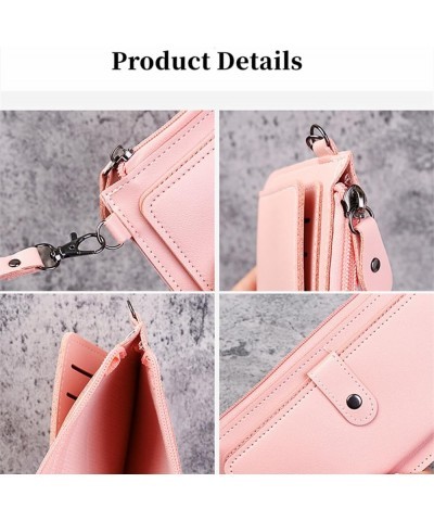 Slim Compact Bifold Wallet PU Leather Large Capacity Credit Card Holder Banknote Coin Purse Phone Handbag Women Purse with Wr...