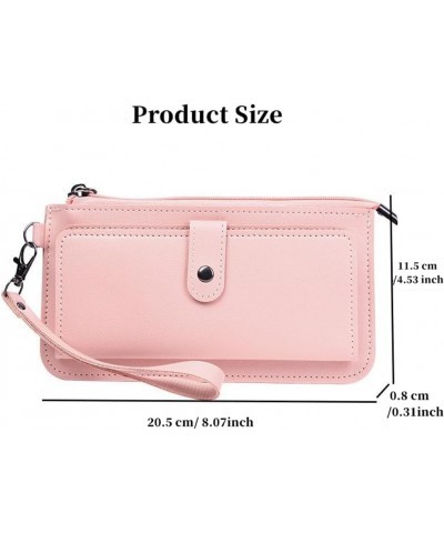 Slim Compact Bifold Wallet PU Leather Large Capacity Credit Card Holder Banknote Coin Purse Phone Handbag Women Purse with Wr...