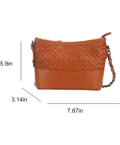 Crossbody Bag Extra Long Strap Faux Leather Basket Weaving Fashion Novelty Small Purses and Handbags For Women Brown $21.03 C...