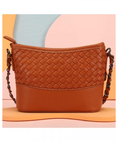 Crossbody Bag Extra Long Strap Faux Leather Basket Weaving Fashion Novelty Small Purses and Handbags For Women Brown $21.03 C...