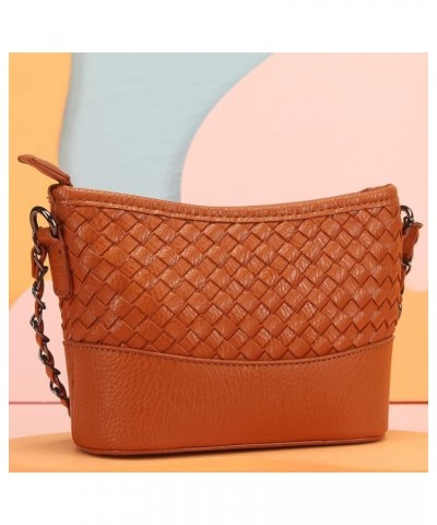 Crossbody Bag Extra Long Strap Faux Leather Basket Weaving Fashion Novelty Small Purses and Handbags For Women Brown $21.03 C...