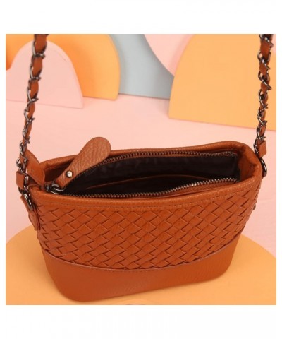 Crossbody Bag Extra Long Strap Faux Leather Basket Weaving Fashion Novelty Small Purses and Handbags For Women Brown $21.03 C...