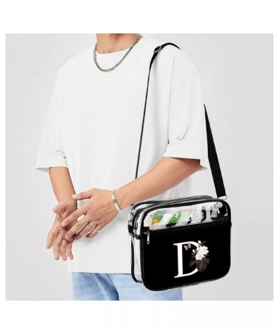 D Clear Crossbody Shoulder Purse Bag for Men Women, Stadium Clear Messenger Bag $14.74 Crossbody Bags