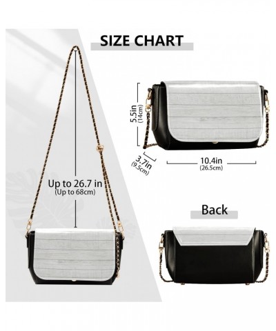 Crossbody Handbag Rough White Wooden PU Leather Shoulder Bag Sturdy Travel Pouch Compact Chic Bag for Women Everyday Use Holi...