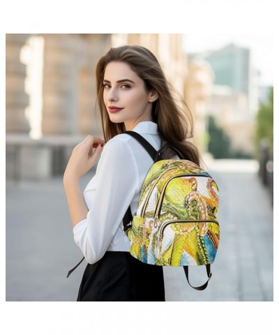 Backpack Purse for Women Abstract Octopus, Mini Fashion Backpack Painting Lightweight Casual Daypack Shoulder Bag Travel Back...