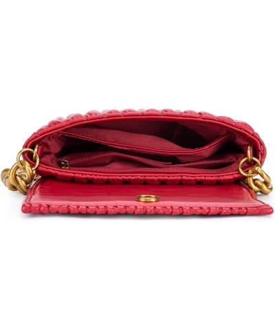 Quilted Handbags for Women Crossbody Bags Trendy Small Purses and Top Handle Handbags Crimson $21.65 Handbags