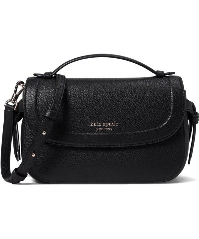 Knott Pebbled Leather Top Handle Crossbody Black $133.32 Crossbody Bags