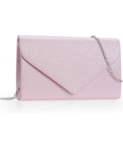 Women PU Clutch Glittering Evening Bag Formal Handbag Wedding Cocktail Prom Party Purse Pink $16.00 Evening Bags