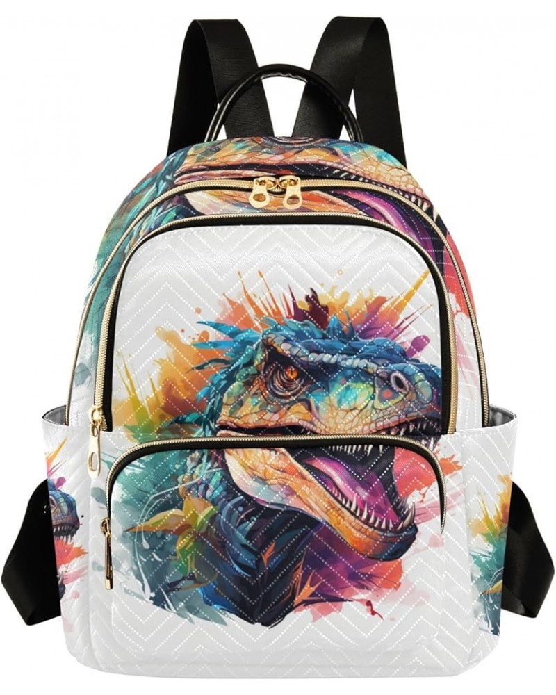 Small Backpack Purse for Women, Watercolor Dinosaur Travel Bag Casual Daypack Shoulder Bag Medium $20.87 Backpacks