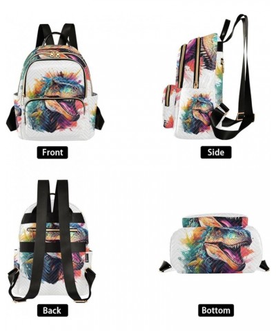 Small Backpack Purse for Women, Watercolor Dinosaur Travel Bag Casual Daypack Shoulder Bag Medium $20.87 Backpacks