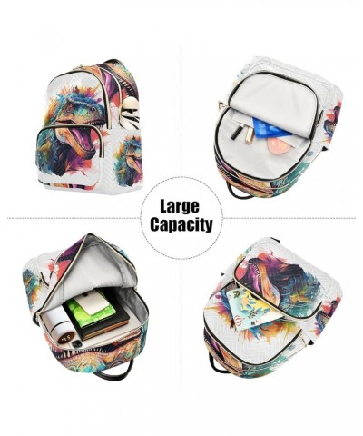 Small Backpack Purse for Women, Watercolor Dinosaur Travel Bag Casual Daypack Shoulder Bag Medium $20.87 Backpacks