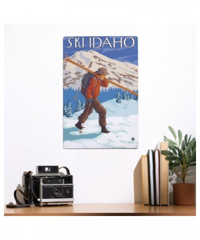 12x18 Inch Metal Sign, Idaho, Skier Carrying Snow Skis $26.09 Totes