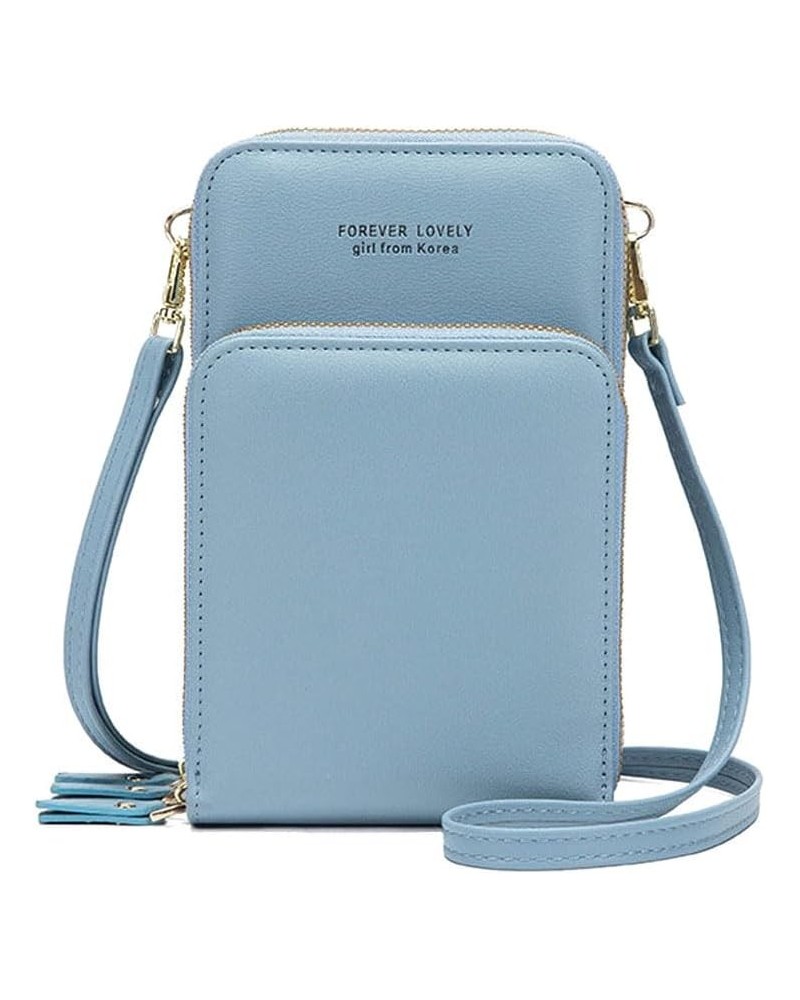 LOGUTIA1pcs Bag Crossbody Purse Mini Large Capacity Phone Bag One Shoulder Crossbody Small Leather Bag Blue $9.89 Crossbody Bags