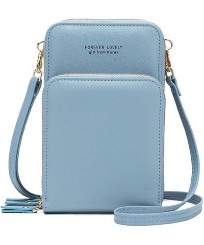 LOGUTIA1pcs Bag Crossbody Purse Mini Large Capacity Phone Bag One Shoulder Crossbody Small Leather Bag Blue $9.89 Crossbody Bags