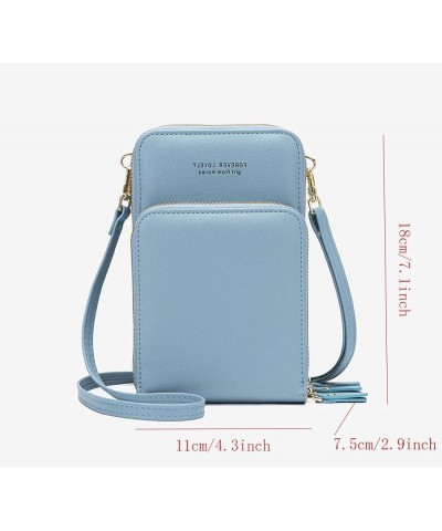 LOGUTIA1pcs Bag Crossbody Purse Mini Large Capacity Phone Bag One Shoulder Crossbody Small Leather Bag Blue $9.89 Crossbody Bags