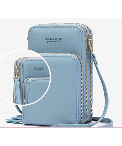 LOGUTIA1pcs Bag Crossbody Purse Mini Large Capacity Phone Bag One Shoulder Crossbody Small Leather Bag Blue $9.89 Crossbody Bags