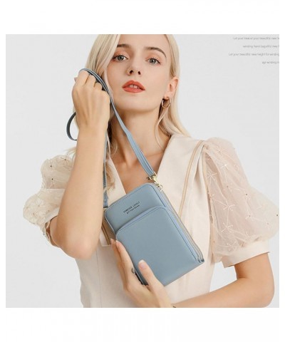 LOGUTIA1pcs Bag Crossbody Purse Mini Large Capacity Phone Bag One Shoulder Crossbody Small Leather Bag Blue $9.89 Crossbody Bags