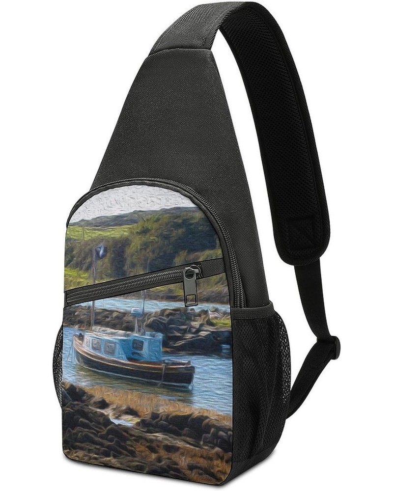 Malibu Boats Shoulder Bag Crossbody Backpack Men And Women Outdoor Travel Lightweight Shoulder Bag One Size $14.19 Shoulder Bags