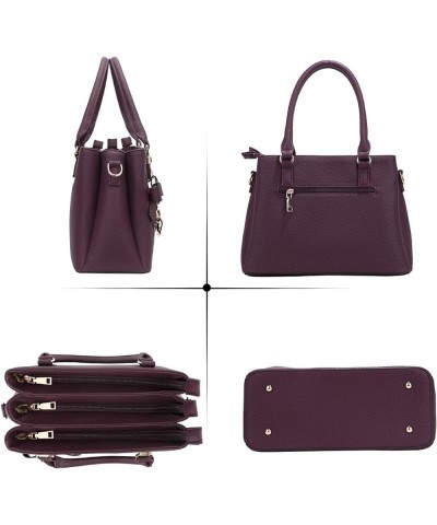 Women Satchel Bags Handle Shoulder Handbags and Purses Pockets Zipper Leather Crossbody Bags J-wine $23.28 Satchels