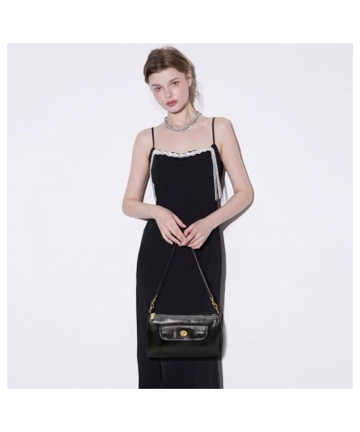 Shoulder Bag For Women - Evening Purse for Party, Vintage Crossbody PU Long Chain Handbag Zipper Close Bag 1-black $11.79 Eve...