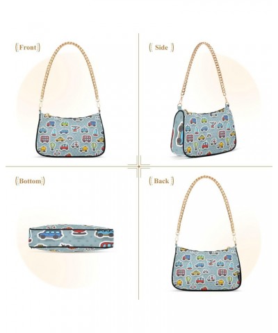 Handbags Chain Shoulder Tote Bag Cute Cartoon Cars Transport Pattern Satchel Purse Top Handle Crossbody Bags for Women $14.87...