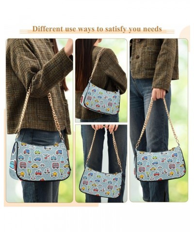 Handbags Chain Shoulder Tote Bag Cute Cartoon Cars Transport Pattern Satchel Purse Top Handle Crossbody Bags for Women $14.87...