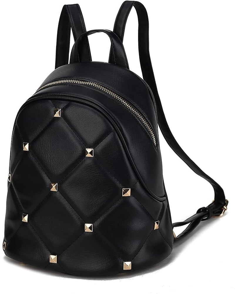 Backpack for women, Vegan Leather Top-Handle satchel Lady Travel Bookbag Hayden Black $29.14 Backpacks