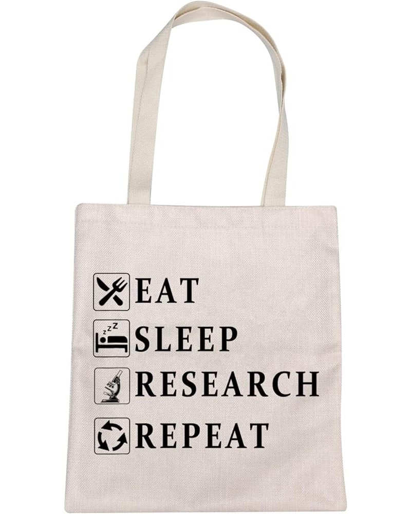 Eat Sleep Research Repeat Tote Bag Researcher Gifts Shoulder Bag Lab Gifts Funny Science Gifts for Chemist Physicist Eat Slee...