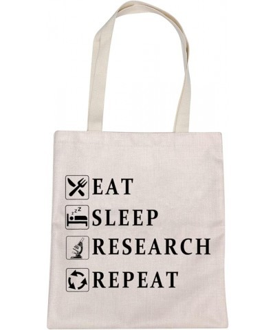 Eat Sleep Research Repeat Tote Bag Researcher Gifts Shoulder Bag Lab Gifts Funny Science Gifts for Chemist Physicist Eat Slee...