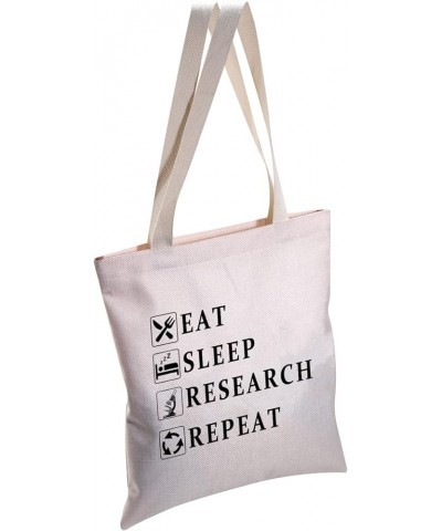 Eat Sleep Research Repeat Tote Bag Researcher Gifts Shoulder Bag Lab Gifts Funny Science Gifts for Chemist Physicist Eat Slee...