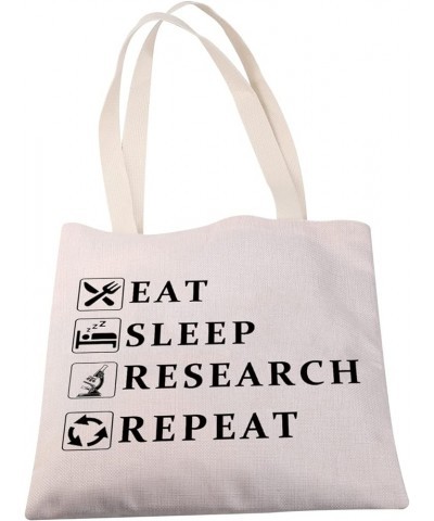 Eat Sleep Research Repeat Tote Bag Researcher Gifts Shoulder Bag Lab Gifts Funny Science Gifts for Chemist Physicist Eat Slee...