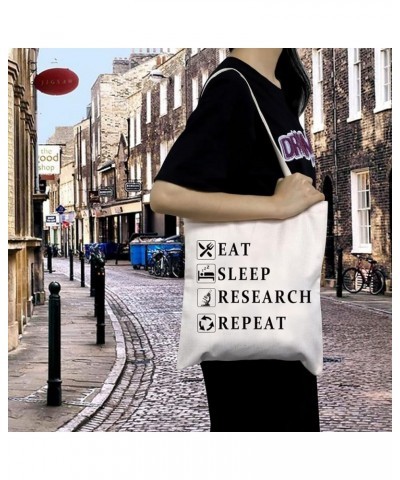 Eat Sleep Research Repeat Tote Bag Researcher Gifts Shoulder Bag Lab Gifts Funny Science Gifts for Chemist Physicist Eat Slee...