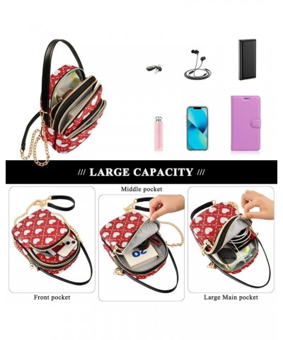 Valentine's Day Red Herat Crossbody Bags for Women Small Sling Cross Body Bag Fanny Packs Mini Wallet Phone Purse $9.03 Cross...