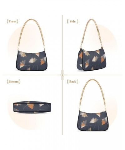 Watercolor Floral Green Leaves Cute Purses Hobo Clutch Bag Women Cute Handbags Aesthetic over Shoulder Purse Flowers Black Bl...