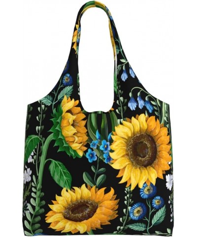 Sunflowers Single Shoulder Commuter Canvas Tote Bags For Women And Men Sunflowers 39 $9.01 Totes