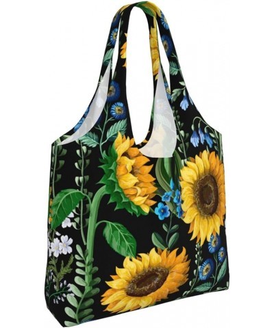 Sunflowers Single Shoulder Commuter Canvas Tote Bags For Women And Men Sunflowers 39 $9.01 Totes