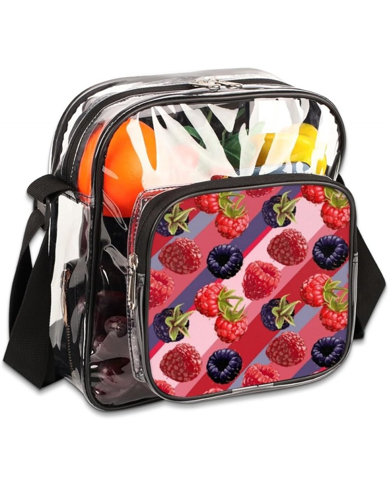 Oil Stick Flower Stadium-Approved Clear Crossbody Bag Berry $14.15 Crossbody Bags