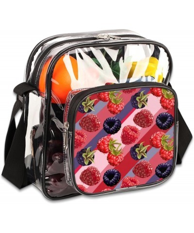 Oil Stick Flower Stadium-Approved Clear Crossbody Bag Berry $14.15 Crossbody Bags