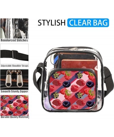 Oil Stick Flower Stadium-Approved Clear Crossbody Bag Berry $14.15 Crossbody Bags