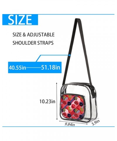 Oil Stick Flower Stadium-Approved Clear Crossbody Bag Berry $14.15 Crossbody Bags