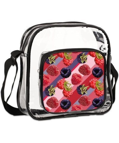 Oil Stick Flower Stadium-Approved Clear Crossbody Bag Berry $14.15 Crossbody Bags