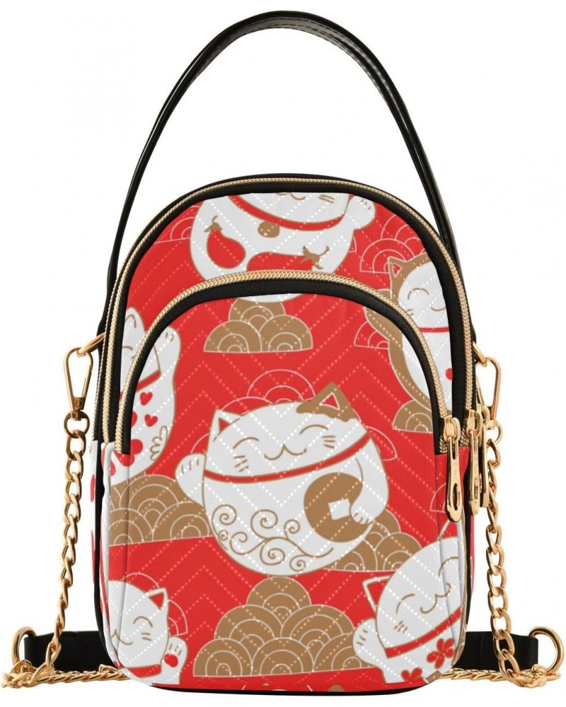 Red Cats Crossbody Bags for Women Travel Crossbody Bags Cell Phone Bag with Chain Strap for Gifts $10.40 Crossbody Bags