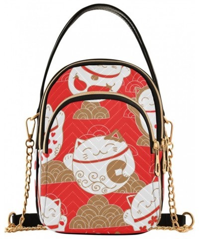 Red Cats Crossbody Bags for Women Travel Crossbody Bags Cell Phone Bag with Chain Strap for Gifts $10.40 Crossbody Bags