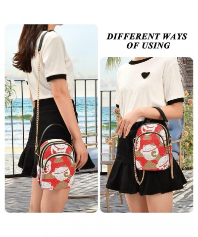 Red Cats Crossbody Bags for Women Travel Crossbody Bags Cell Phone Bag with Chain Strap for Gifts $10.40 Crossbody Bags