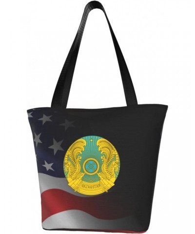 Emblem of Kazakhstan Latin Women'S Casual One Shoulder Carry Shopping Bag Large Capacity Working Storage Handbag $16.14 Shoul...